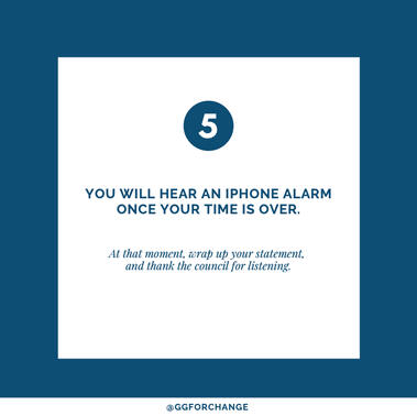(5) YOU WILL HEAR A PHONE ALARM ONCE YOUR TIME IS OVER.